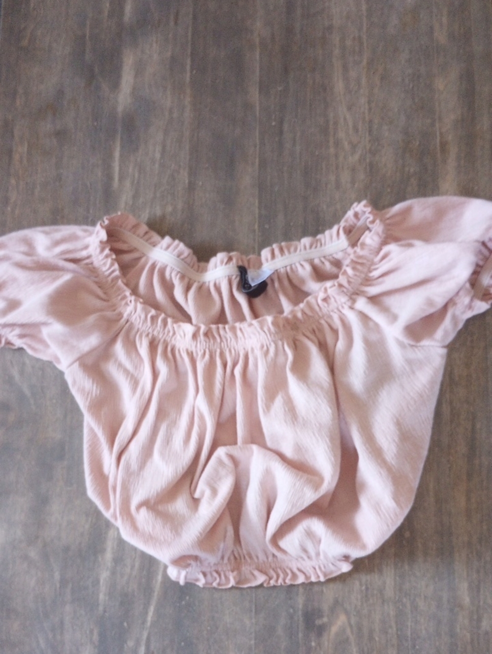 Divided Blush Pink Off-Shoulder Crop Top
